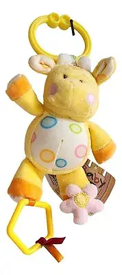 Baby Ganz Skitter Critter Crib Toy Vibrating Pull Down Yellow Giraffe Plush