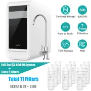 SimPure Q3-600 GPD Reverse Osmosis Tankless RO Water Filtration System+9*Filters