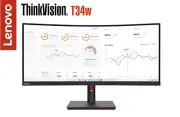 Lenovo ThinkVision T34w-30 34" UWQHD Wide VA NearEdgeless Curved Monitor