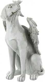 Abaodam Resin Dog Memorial Angel Statue Outdoor Garden Ornament for Pet Loss Remembrance Beautiful Commemorative Tribute with Feathered Wings for Honoring Your Beloved Dog