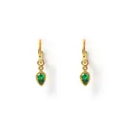 Daisy Gold Earrings - Emerald