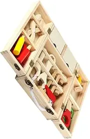 Totority 1 Set Boys and Girls Toolbox Toys Repair Case for Toddlers Wooden Educational Toys Role Play Kit Assorted Bright Colors