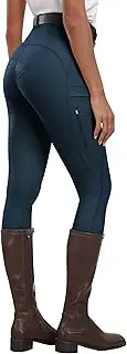 [MoFiz] Women's Silicone Full Seat Horse Riding Pants Zipper Pockets Equestrian Breeches Riding Tights