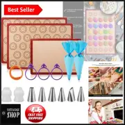 Versatile Macaron Baking Mat Kit - Non-Stick Silicone with 14 Accessories
