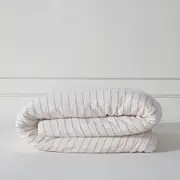 Rose Stripe Linen Duvet Cover - 100% French Flax Linen, King / Rose Stripe