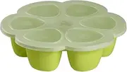 Beaba 6-Compartment Multiportions Silicone Food Storage, 150 ml Capacity, Neon