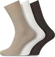[Socksmad] Men's Non Elastic 100% Cotton Soft Top Diabetic Friendly Socks Smooth Toe Seam 3 Pair UK 6-11