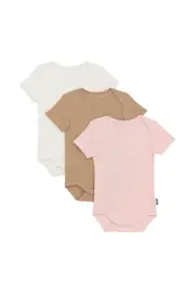 [Bonds] Bonds Newbies Essentials Rib Shortsleeve Bodysuit 3 Pack Size: Premature Premature Multicolor