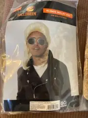 Happy Halloween Blonde Mullet Wig OSFM