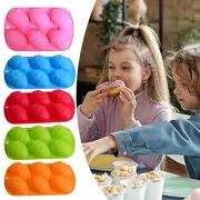 Silicone Egg Shaped Baking Pan 6 Cavities Easter Egg Candy Silicone For
