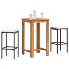 3-Piece Outdoor Bar Set Garden Patio Dining Pub Stools Barstools Chairs Table