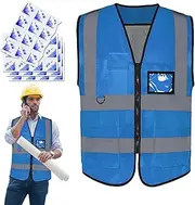 [Tktouci] High Visibility Vest - Reflective Ice Bag Heat Protection Safety Vest - Comfortable Reflective Safety Vest, Construction Vest, Safety Vest for Summer Outdoor Sports, Men Women Work