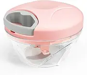 YXLIVE Multi-function Mini Blender, Vegetable Fruit Chopper, Manual Meat Mincer, Onion and Garlic Mincer, Hand Pull Rope Mincer, Baby Food Maker, Cooking Machine (Pink)
