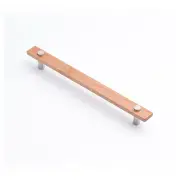 Lenah 224mm Cabinet Handle, Tasmanian Oak &amp; Polished Chrome Face Caps