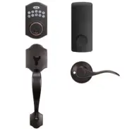 Tinewa Keyless Front Door Deadbolt Door Lock with Handle Set, Oil Rubbed Bronze