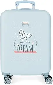 [MOVOM] Live Your Dreams Cabin Suitcase Blue 38 x 55 x 20 cm Hard ABS Combination Lock Side 35L 2 kg 4 Double Wheels Luggage Hand Luggage