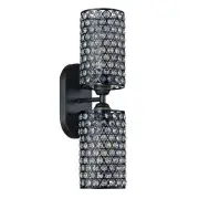2 Light Modern Concise Polyhedral Crystal Shade Wall Sconce Light Fixtures,Bl...