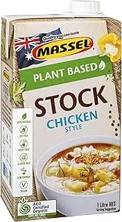 Massel Chicken Style Liquid Stock - 1 x 1 Litre Carton | Plant Based, Low FODMAP, Gluten Free, Dairy Free, Trans Fat Free, No Added MSG, Vegan Friendly | Stock Powder/Cube Alternative
