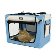 Large Cat Carrier Collapsible Travel Dog Crate Portable Soft-Sided Pet Kennel...