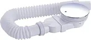 IMPTS Extra-Flat Shower Drain Fitting 90 mm, Drain Drain Hole Set for Shower Tray, Shower Drain Siphon with Odour Stopper, Hair Strainer, Flex Hose