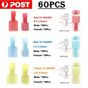 60X Nylon Quick Disconnect Insulated Spade Male/Female Wire Connectors Terminals