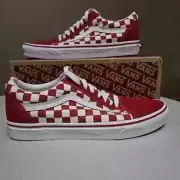 Vans Old Skool Primary Checker Racing Red / White NWT sz10