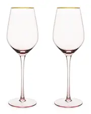 Twine Rose Crystal White Wine Glass Set