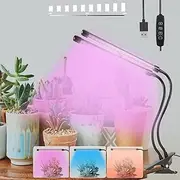 Sunny Power - Clip on Grow Lights for Indoor Plants, Full Spectrum with Timer and 3 Lighting Modes, 6000K Adjustable LED Lights Indoor for Plants for Starter
