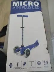Height Adjustable T-Bar Kids Micro mini Kick Scooter Led Flashing Light up Wh