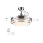 Retractable Ceiling Fan with Lights Remote Control, Dimmable 42 Inch Modern F...