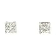 Sterling Silver Cubic Zirconia Princess Cluster Stud Earrings