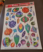 Vintage Christmas Ornament Window Decorations Reusable Static Clings