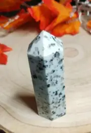 Kiwi Jasper Crystal Tower (Sesame Agate) Amazonite/Tourmaline (A)