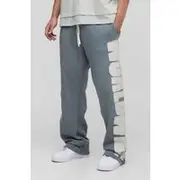 Mens Charcoal Relaxed Applique Jogger