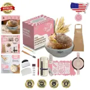 Artisan Sourdough Kit – 34oz Feeding Jar & Traditional Rattan Proofing Basket
