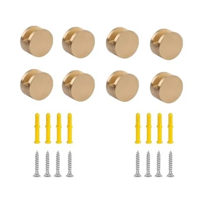 Aluminum Mirror Clips, Round Shape Wall-Mounted Mirrors Bracket, Glass Gold