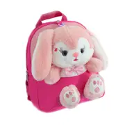 Nevenka Kids Bunny Backpack Plush Bag Cute with Stuffed Bunny Toys-Rose