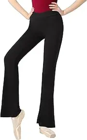 [DanceDaily] Women's Black Flared Pants Breathable Modal Legging for Ballet/Gymnastics/Yoga/Daily Wear