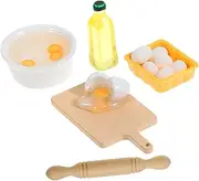 Milisten 1 Set Miniature Kitchen Tool for Dollhouses Decorative Cut Board Model Lightweight Doll Accessories for Realistic Design with Rolling Pin Egg Bowl Oil Tool