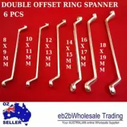 6 PCS 8 TO 19 MM DOUBLE RING END OFFSET WRENCH SPANNER SET GOOD NEW HARDENED