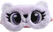 PERSELOSO 1Pc Adorable Plush Blindfold with Cartoon Big Eyes Design Soft Comfortable Sleeping Eye Mask for Travel Home and Naps Elastic Band Fits Head