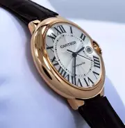 Cartier Ballon Bleu Jumbo 42mm W6900651 18K Rose Gold Leather Watch *UNWORN*