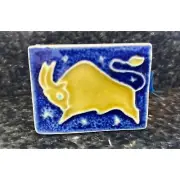 Vintage Creazioni Luciano Made In Italy Salerno Colorful Handmade Tile Taurus Th