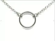Discreet submissive day collar BDSM Stainless Steel O Ring Necklace round circle