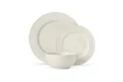 12pc Mikasa Cranborne Stoneware Everyday Dining Dinner Plates Bowls Set - Cream