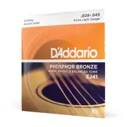 D'Addario EJ41 Extra Light 12-String Phosphor Bronze Acoustic Guitar Strings ...