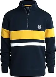 [CHAPS] Boys Pullover Sweater - Classic Fit Flannel Quarter Zip Pullover- Mock Neck Sweater for Boys (S-XL)