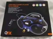 QFX J-30U-BL Portable CD/MP3 Player with USB/SD, Black/Blue, Top Loading CD/MP3