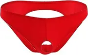 [Generic] Illimitable Man Fashion Casual Sexy Thong Underwear T Pants Ice Silk Valentines Men Gift Set (Red #1, One Size)