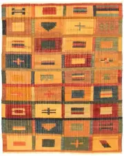 Vintage Hand Woven Kilim Rug 7'6" x 9'7" Traditional Wool Carpet